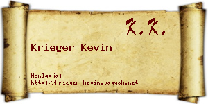 Krieger Kevin névjegykártya